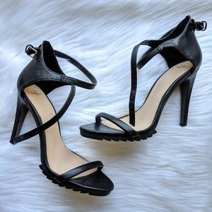 Zara black strappy stiletto heels